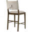 Chaise d'appoint de comptoir rembourrée brune (ensemble de 2)