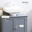 Armoire de salle de bain sous le lavabo avec 2 portes et tablette, meuble-lavabo à piédestal, gris