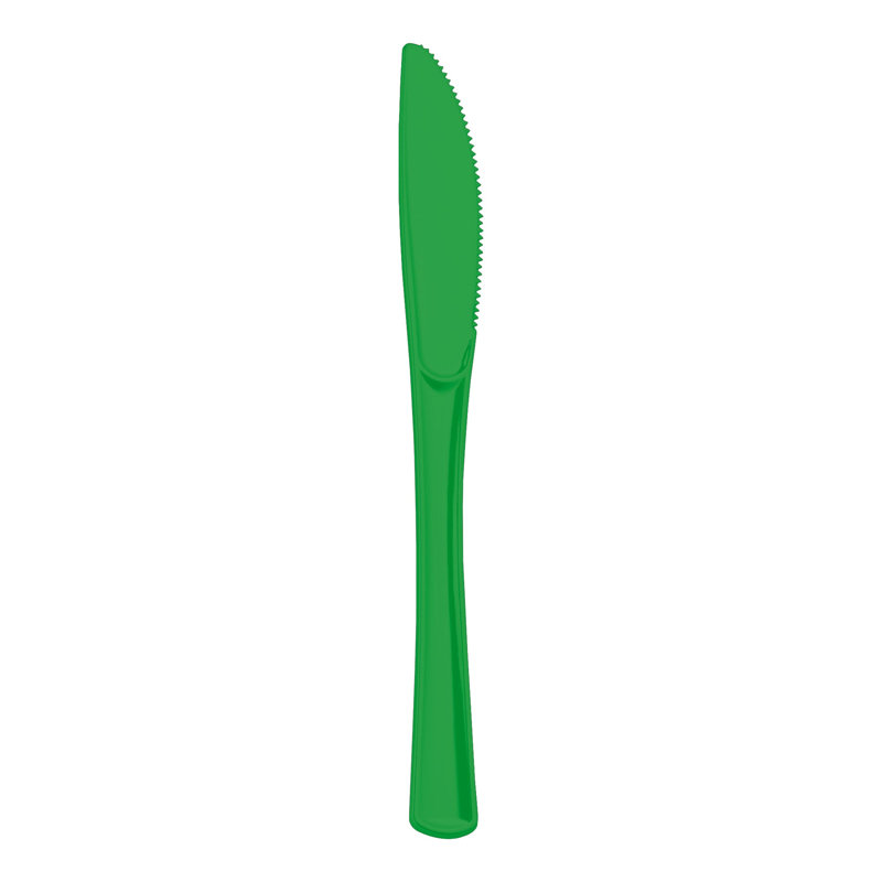 Couteaux de fête jetables en plastique vert - 600 couteaux