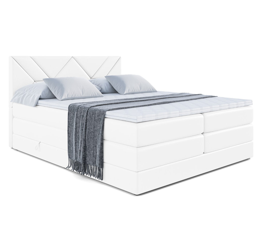 Boxspringbett mit bettkasten und Topper