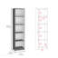 Ensemble de bibliothèque 3 pièces, 60 po de large avec 15 tablettes, ensemble de salon gris mat - blanc