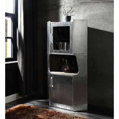 Armoire en aluminium avec 1 tablette, offrant un rangement efficace et une étagère esthétique à 2 portes pour le rangement