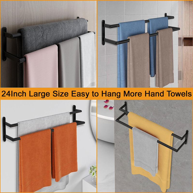 Wall Mounted Required Towel Rack, Matte Black