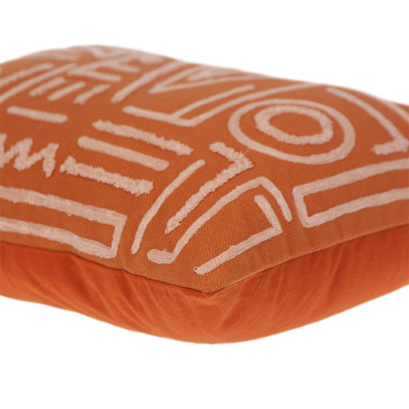 Parkland Collection Transitional Geometric Orange 14" x 20" Pillow