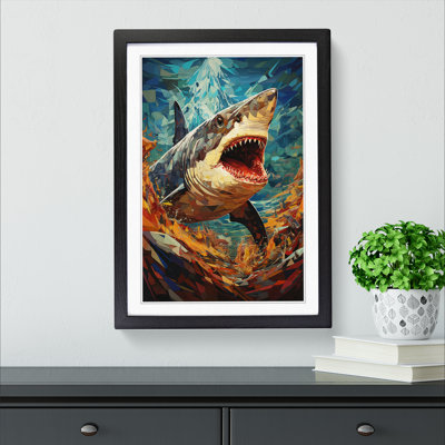 Shark Orphism Framed Print