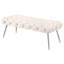 Banc Lila, siège en mousse, velours ivoire capitonné, pieds chromés 47 po-129099775