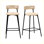 Modern Counter Stools Set of 2 Handwoven Paper Rope Bar Stools Boho Round Dining Pub Chairs for Kitchen