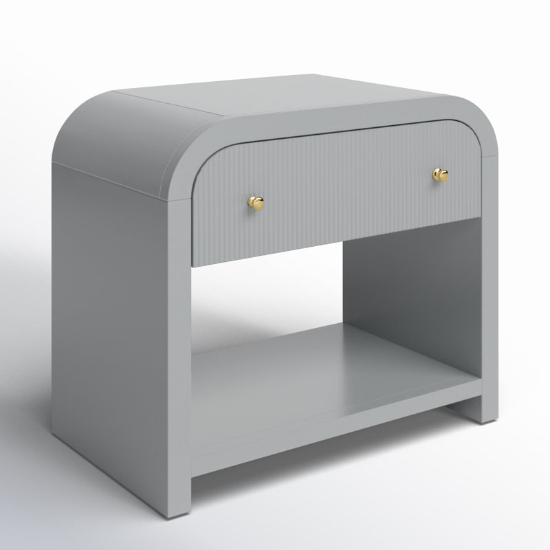 Liabella 1 - Drawer Nightstand, Light Gray