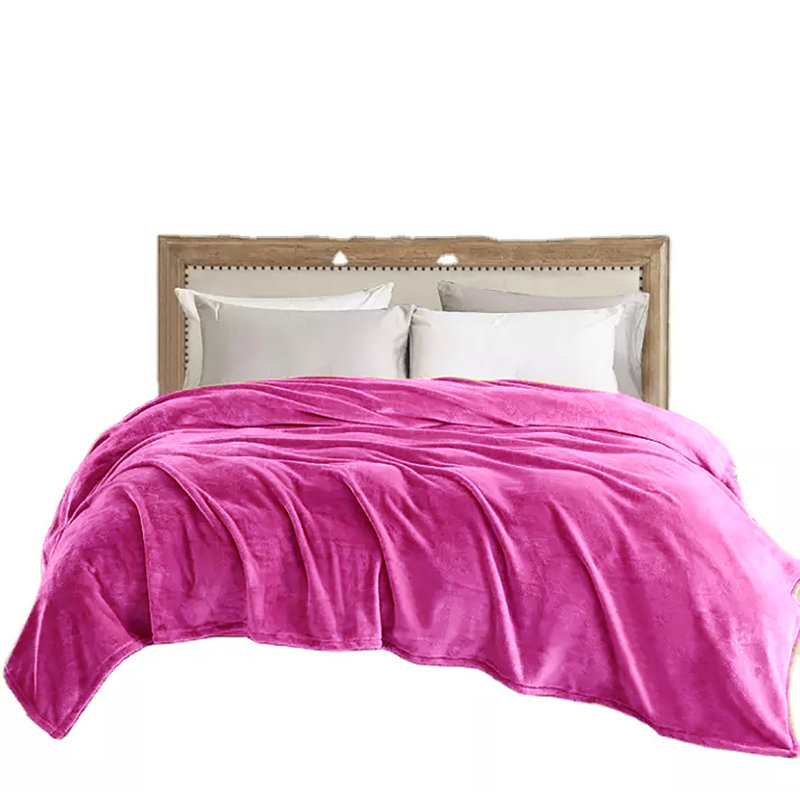  Couverture en flanelle super douce et chaude, Blanc, Double