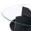 Table basse ronde moderne en verre trempé avec base en éventail et tablette de rangement ouverte-837895556-837895559