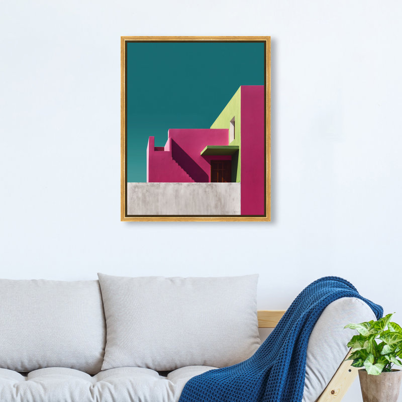Aquamarine Angle III Print by Oliver Gal, 17"H x 21"W, Gold Floater Frame