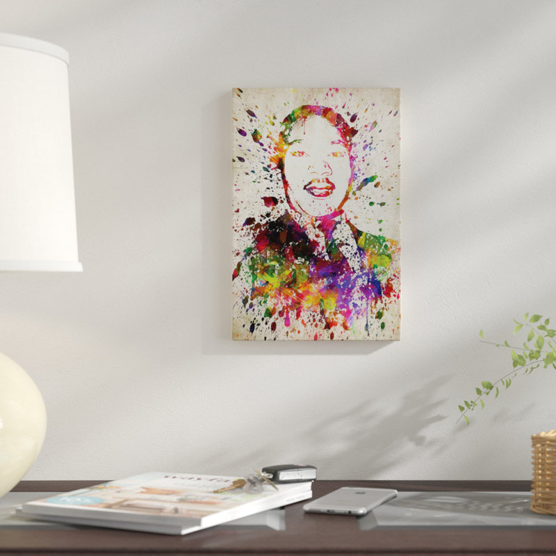 «Martin Luther King», impression sur toile, H 12 po x l 8 po x P 0,75 po, Toile tendue, Pas de tapis