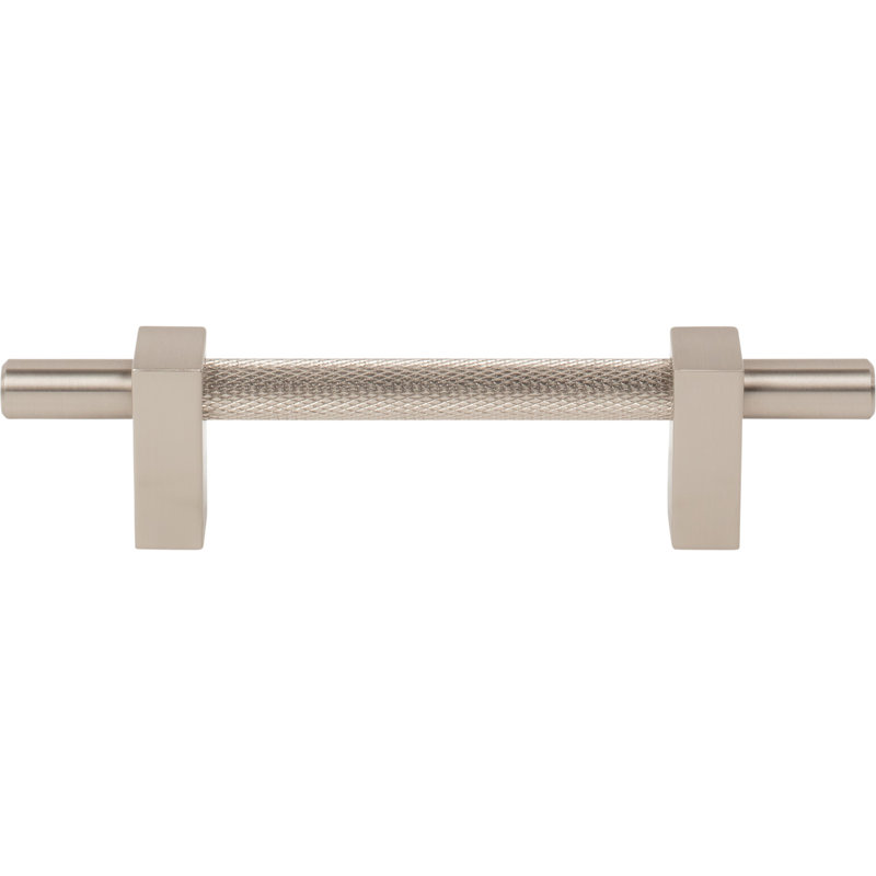 Larkin 3 Knurled Center Bar Pull, Satin Nickel, 3 3/4"
