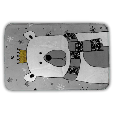 Beautiful bear Bath Mat with Non-Slip Backing - Quick Dry Memory Foam Bathroom Rug - Absorbent - Modern Plush Spa-Style - Machine Washable
