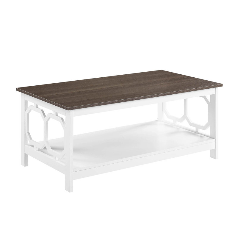 Table basse avec rangement Bodeswell, Bois flottant / blanc