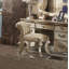 Tabouret de coiffeuse et patine dorée avec garniture cloutée