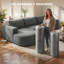 Canapé modulaire modulaire avec méridienne en forme de L gris foncé
