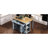 47 inch Kitchen Island with Extendable Dining Table, Rubber Wood Veneer Kitchen Table with Internal Storage Rack, Power Outlet, Kitchen island with Storage 2 Drawers 2 Cabinet-129458782