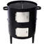 Barbecue d'extérieur au charbon avec réglages de chaleur réglables et fabrication en acier en fumoir noir avec deux grilles de cuisson polyvalentes