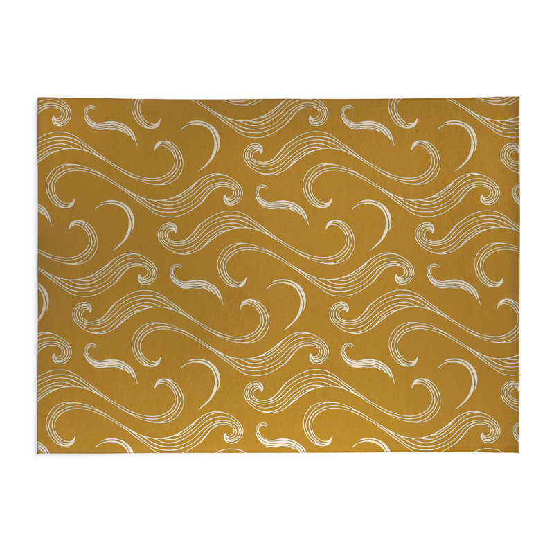 Ocean Current Low Profile Kitchen Mat, Golden Ochre, Rectangle 2' x 3'