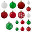100 boules de Noël incassables - rouge / vert / blanc-1857394975