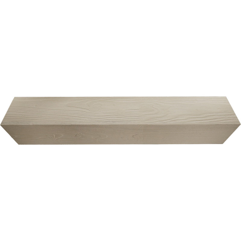 Sandblasted Endurathane Faux Wood 3-Sided Ceiling Beam (U-beam), 4"H x 8"W, Sand Dune, 14'L