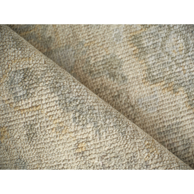 Verano Hand-knotted New Zealand Wool, Ivory/Silver Area Rug, Rectangle 8' x 10'