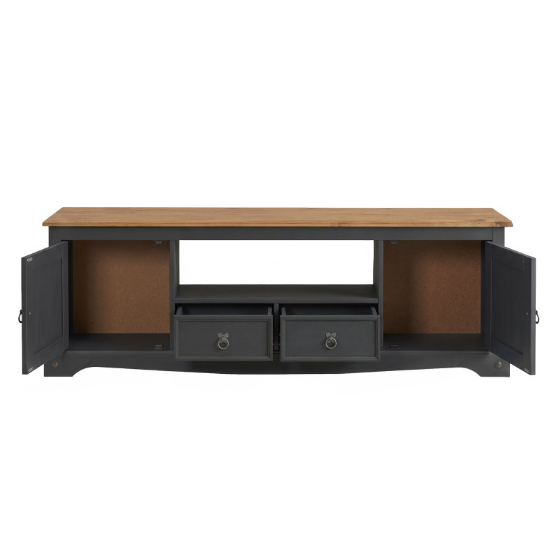Corona Charcoal Large Widescreen TV Unit, Black