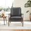 Fauteuil d'appoint en cuir véritable Caigan Abbyton