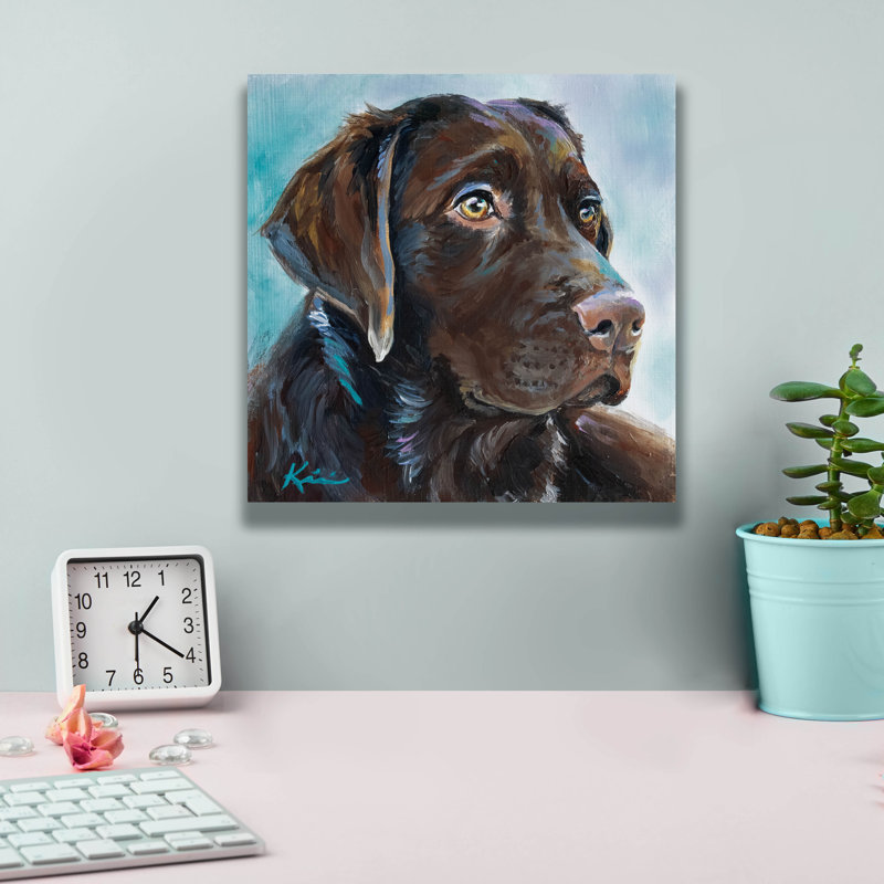 «Must Love Dogs Chocolate Lab 2» par Lindsay Kivi, art mural sur toile, H 12 po x l 12 po x P 0,75 po