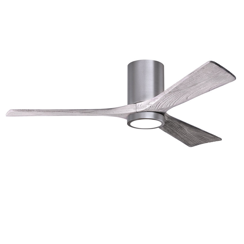 Olivier à 3 pales DEL standard avec ventilateur de plafond et ensemble d'éclairage inclus, Ton bois de grange, Étain brossé