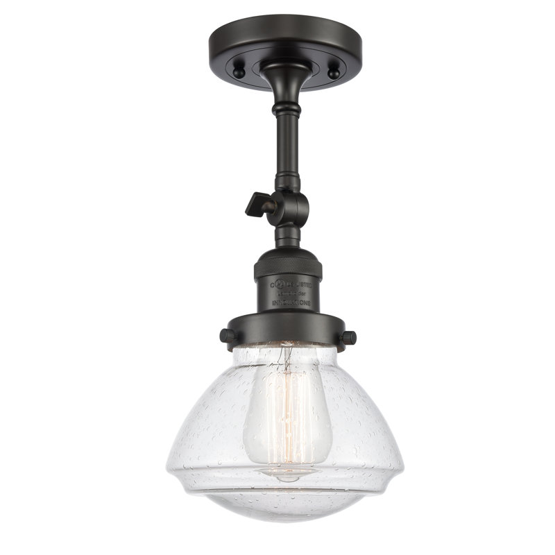 Chesterville Glass Semi Flush Mount, No Bulb Included, Seedy, Oil Rubbed Bronze