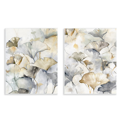  Gingko Leaves in Layers Wall Plaque Art Set by Carol Robinson