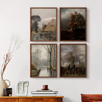 Vintage Landscape CXLIX  Framed Print - Set of 4