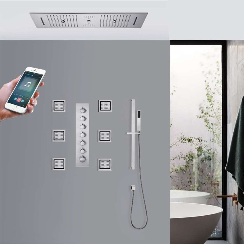 Trieste LED Thermostatic Phone Controlled Shower System, Chrome