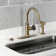 Kingston Brass Webb Single-Handle 1-Hole Deck Mount Kitchen Faucet with Knurled Handle and Brass Side Sprayer
