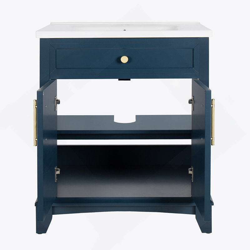 Armoire de rangement de salle de bain de 27,8 pouces avec tablettes réglables et fabrication durable résistante à l'humidité pour les espaces organisés.