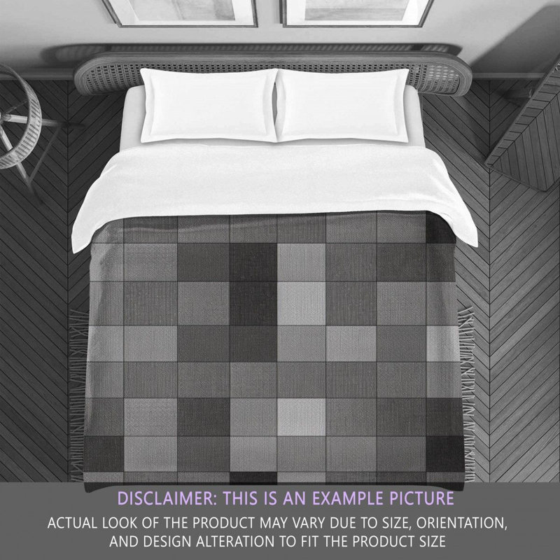 Checkered Comforter, Twin Comforter, Black/Gray Checkered