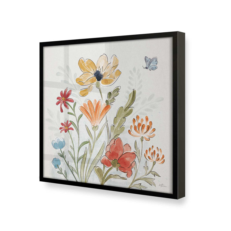 «Garden Melody In Bloom V», H 13,5 po x l 13,5 po, Noir satiné