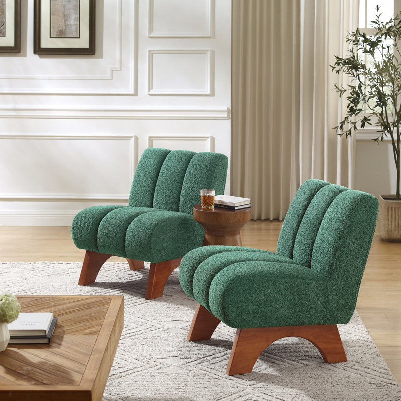 Brinlei 64cm Wide Tufted Lounge Chair, Green 