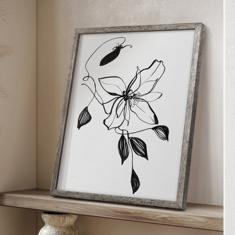 Wild Clematis I Framed Print - Solid Wood 47066, 11" H x 9" W