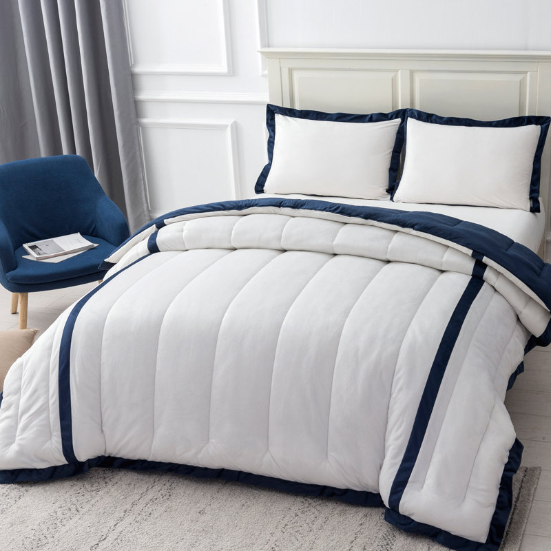Polyester Channel Comforter, Queen Comforter, White