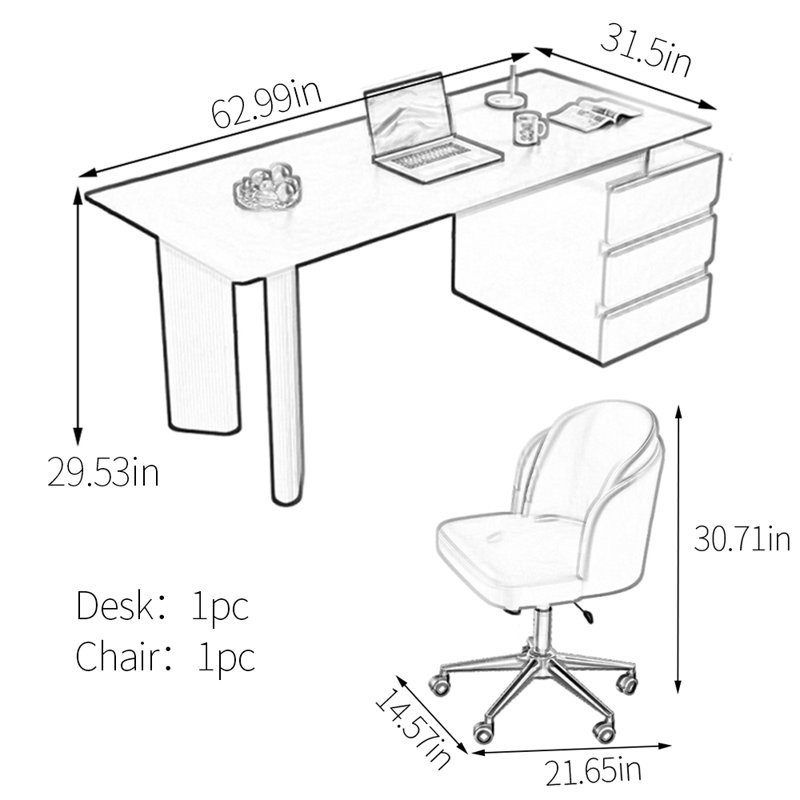 Refined Rounded Craftsmanship Desk, White