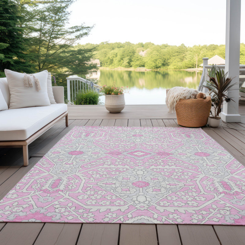 Malek Floral Indoor / Outdoor Rug, Rectangle 3' x 5'