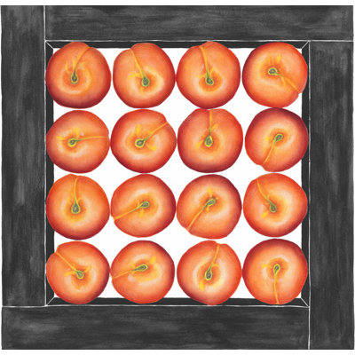 Peaches Cubed by Jennifer Goldberger - Wrapped Canvas Painting