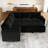 Brunella L-shaped Corner Sectional Sofa Bed with Pull-Out Bed-114985680