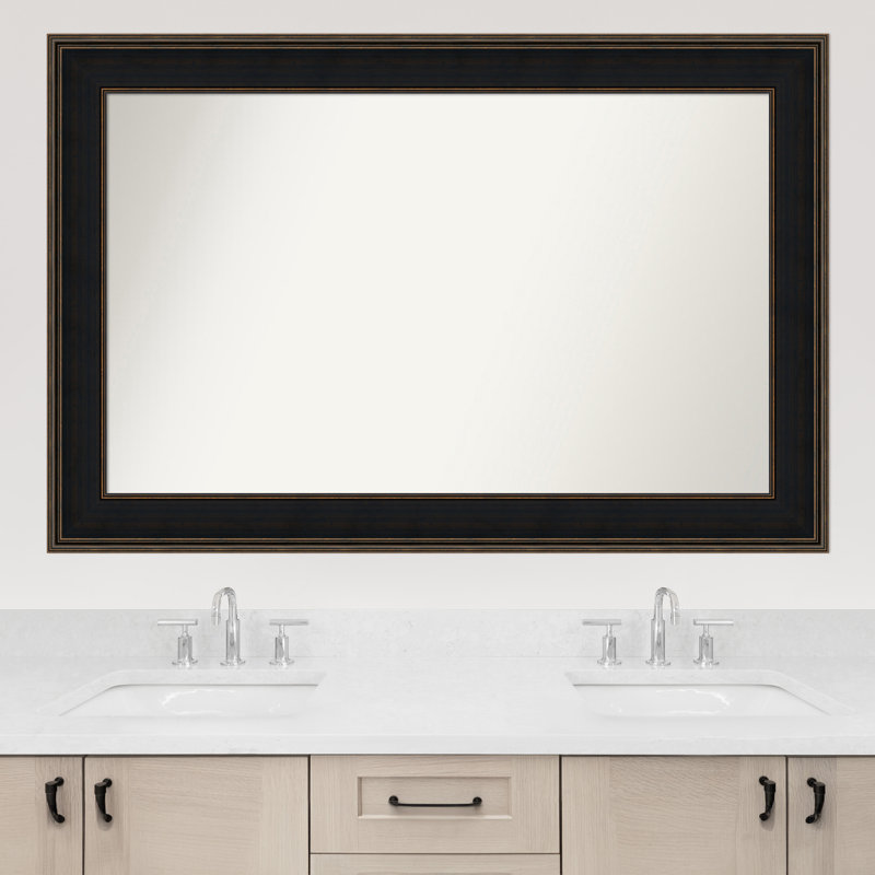 Mezzanine Espresso Non-Beveled Bathroom Wall Mirror, H 35,75 po x l 53,75 po, Rectangle