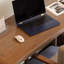 Bureaux en bois massif en L noyer-107434621