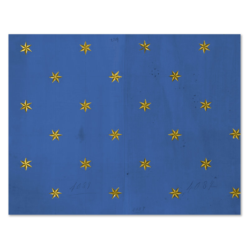 Etoile - Blue Print by Paule Marrot, Unframed, 42" H x 54" W x 1.25" D