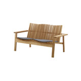 Amaze 57.1" Outdoor Teak Loveseat with Cushions